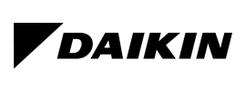 Logo Daikin na białym tle.